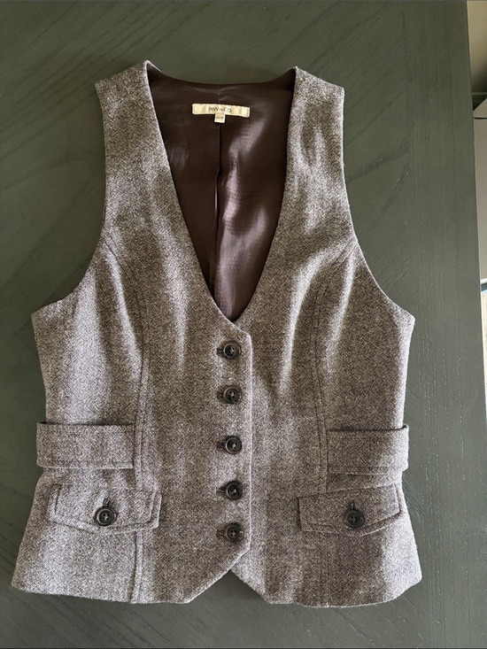 RW&CO. Jackets & Blazers - RW&CO. Women's Brown Tweed Vest with Button Front size XS